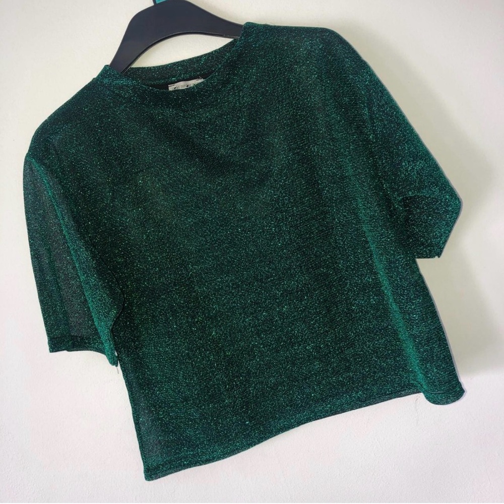 Urban Outfitters green glittery shirt size XL